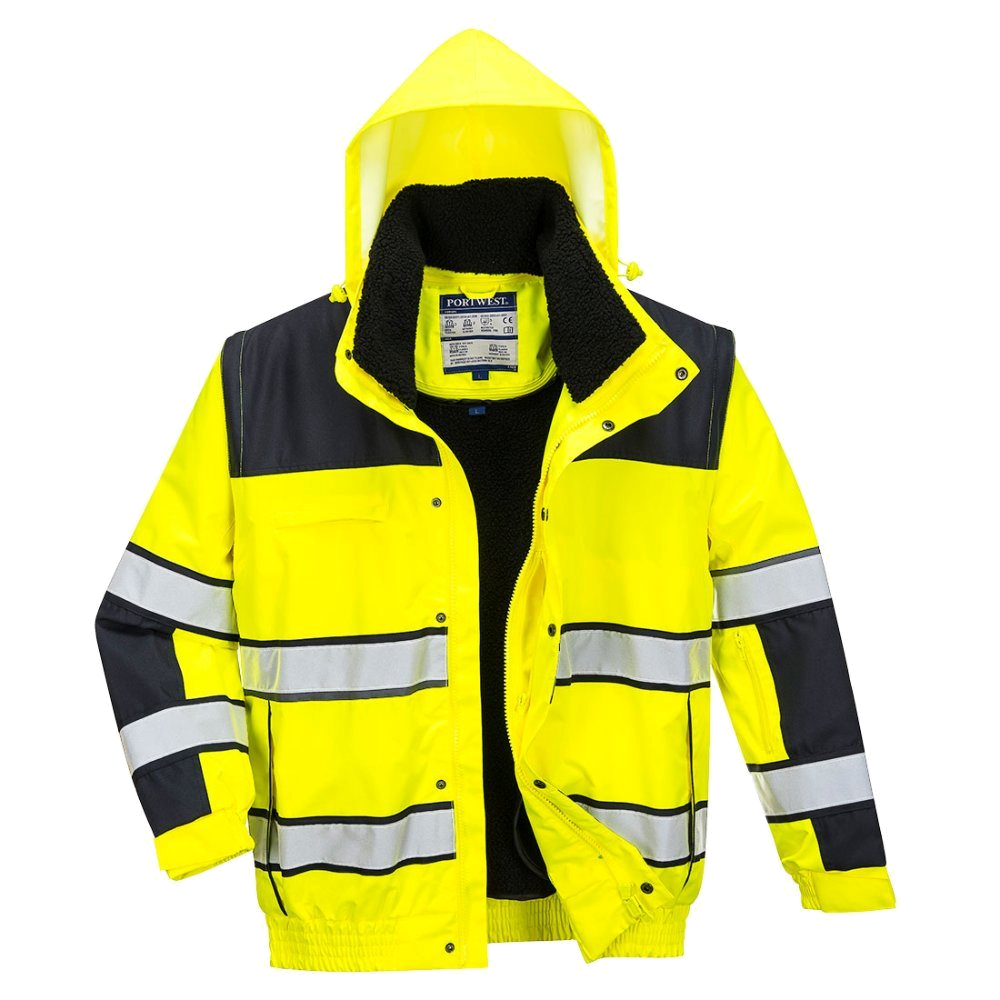 Portwest Hi-Vis Classic Bomberjack (Geel/Zwart) 1