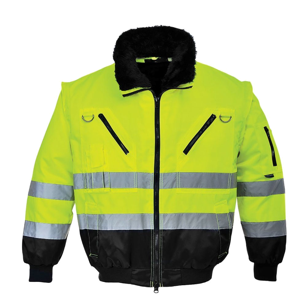 Portwest Hi-Vis 3-in-1 Pilot Jacket (Geel/Zwart) 1