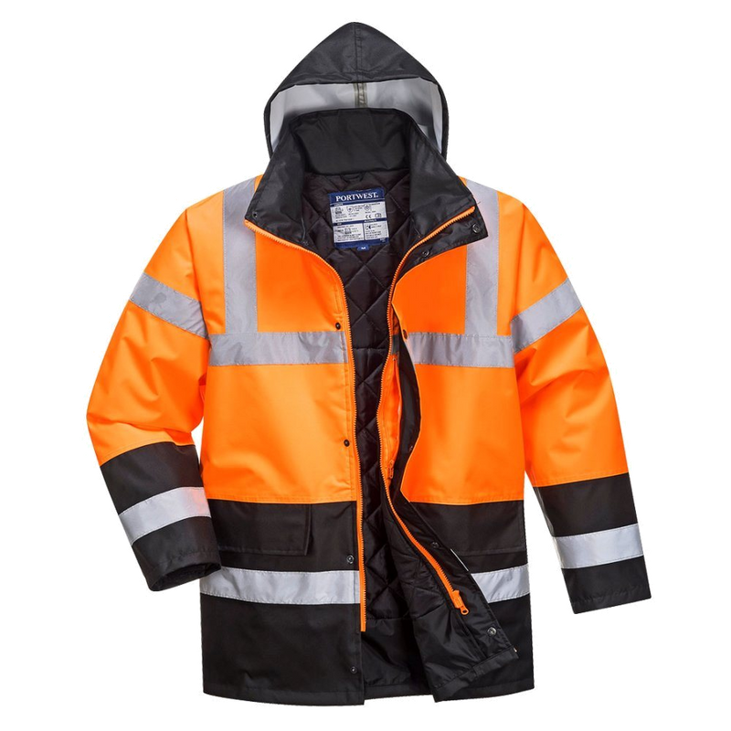 Portwest Hi-Vis Bicolor Werkjas (Oranje/Zwart) 1