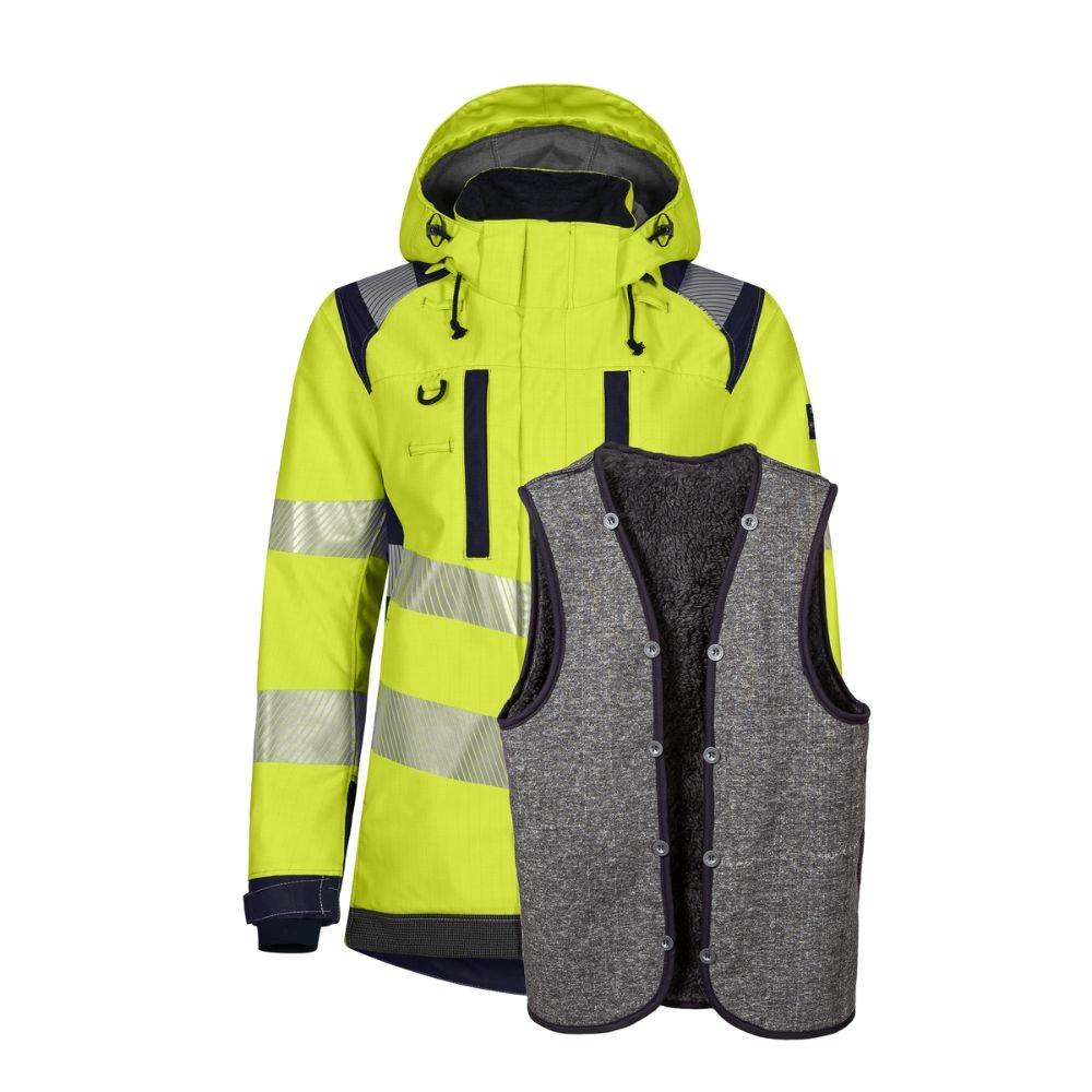 Tranemo Shell FR Dames shell jack (Geel/Navy) 1