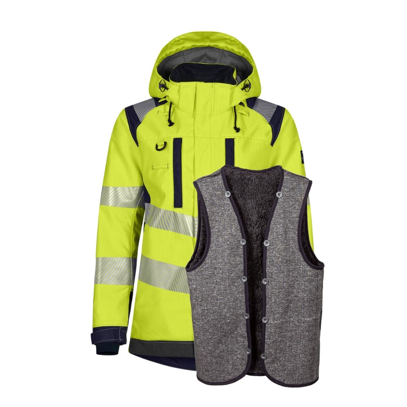 Tranemo Shell FR Dames shell jack (Geel/Navy) 1