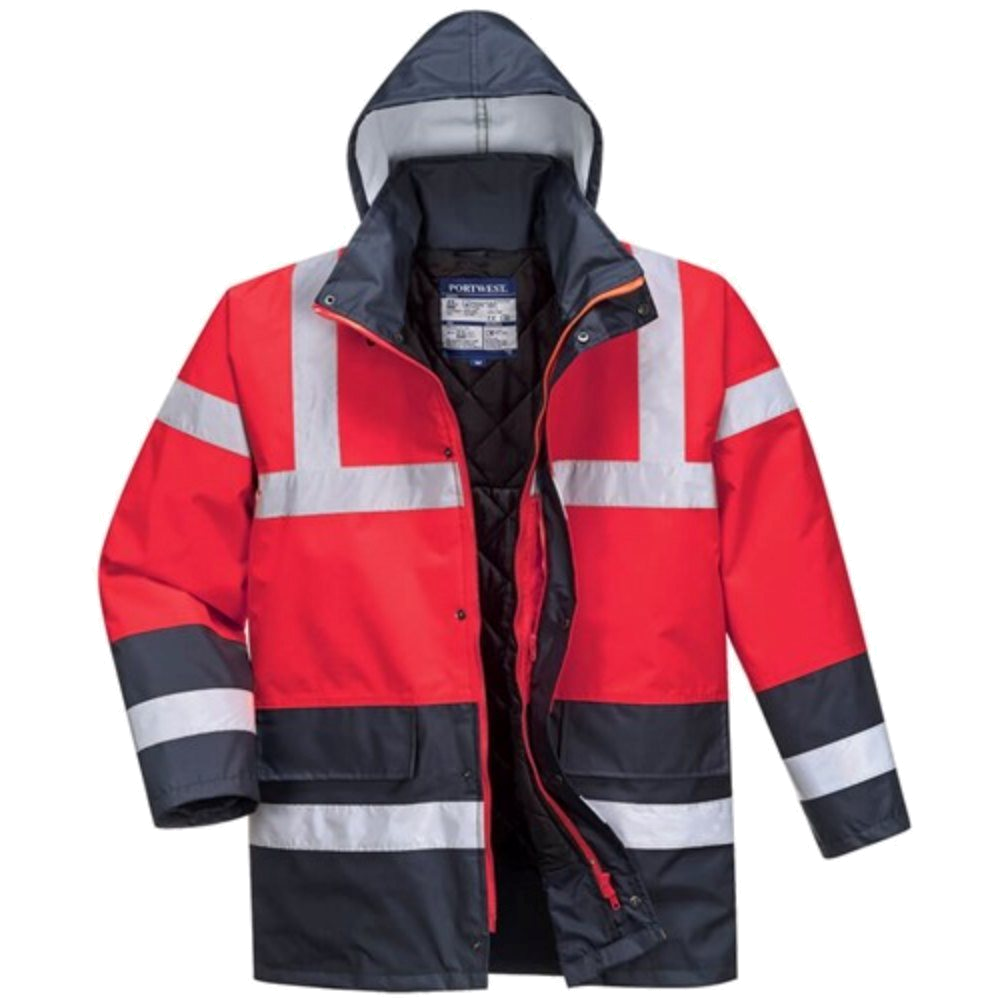 Portwest Contrast Werkjas (Rood/Navy) 1