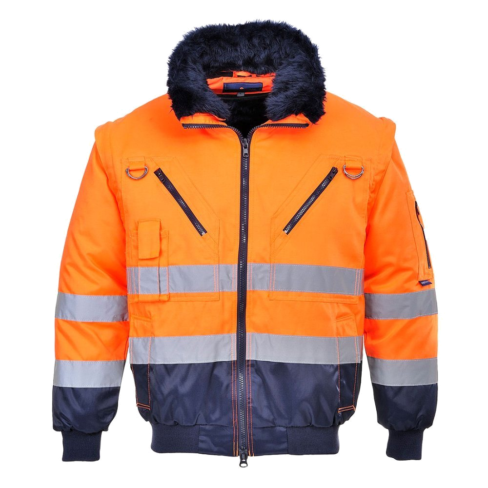 Portwest Hi-Vis 3-in-1 Pilot Jacket (Oranje/Navy) 1