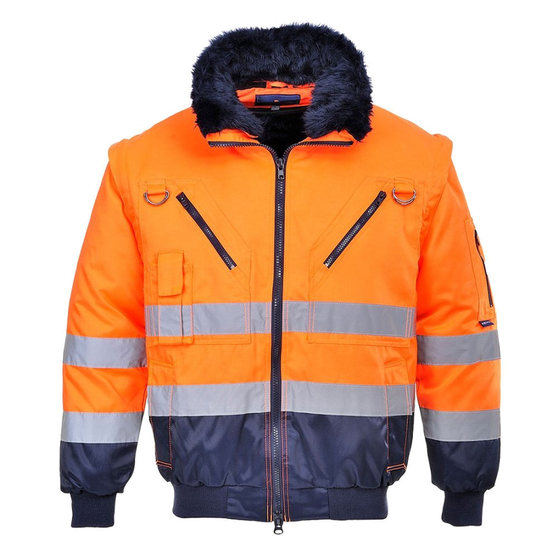 Portwest Hi-Vis 3-in-1 Pilot Jacket (Oranje/Navy) 1