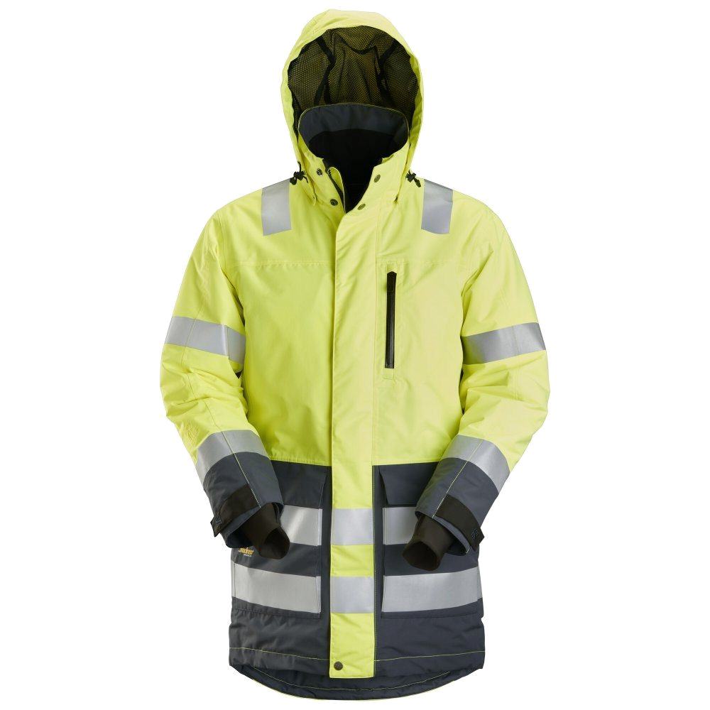 Snickers AW HiVis Waterproof Parka Kl 3 (Geel/Grijs) 1