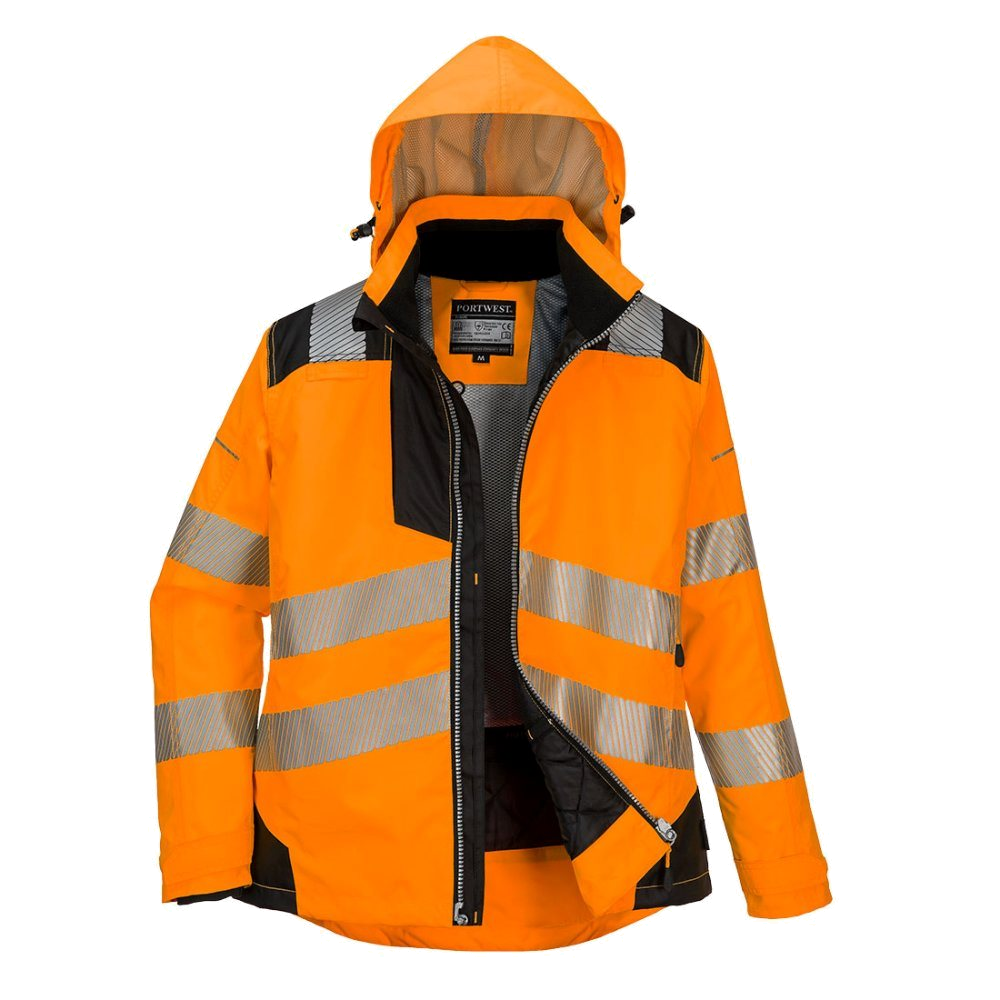 Portwest PW3 Hi-Vis Dames Winterjas CL.2 (Oranje/Zwart) 1