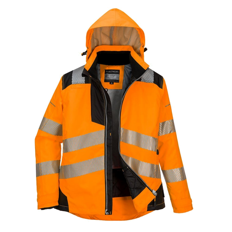 Portwest PW3 Hi-Vis Dames Winterjas CL.2 (Oranje/Zwart) 1