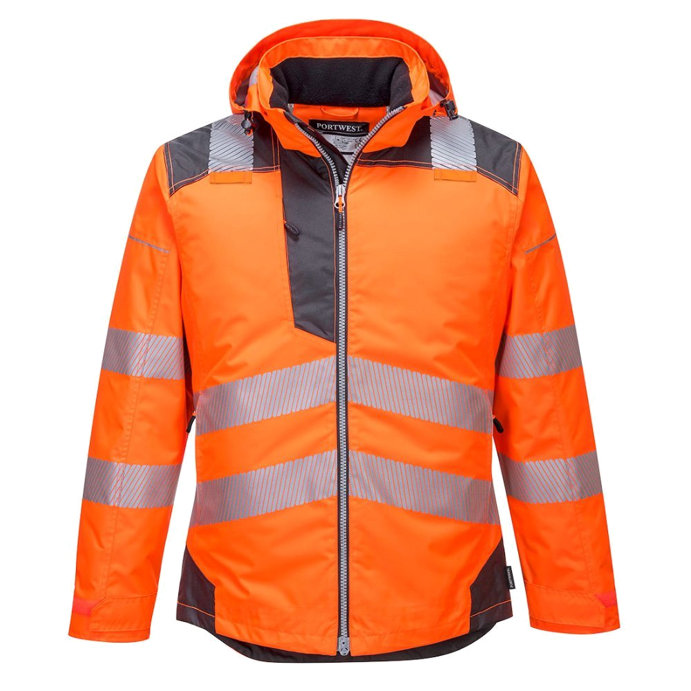 Portwest PW3 Hi-Vis Winter Jacket (Oranje/Grijs) 1