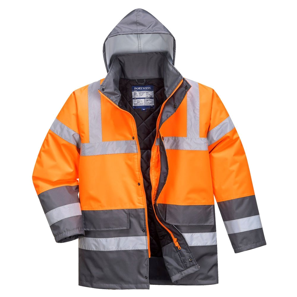 Portwest Hi-Vis Bicolor Werkjas (Oranje/Grijs) 1