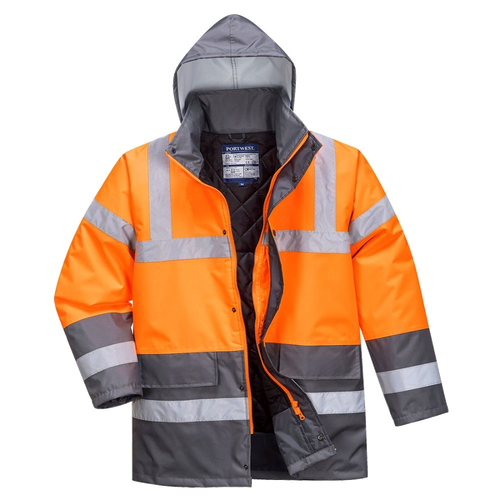 Portwest Hi-Vis Bicolor Werkjas (Oranje/Grijs) 1