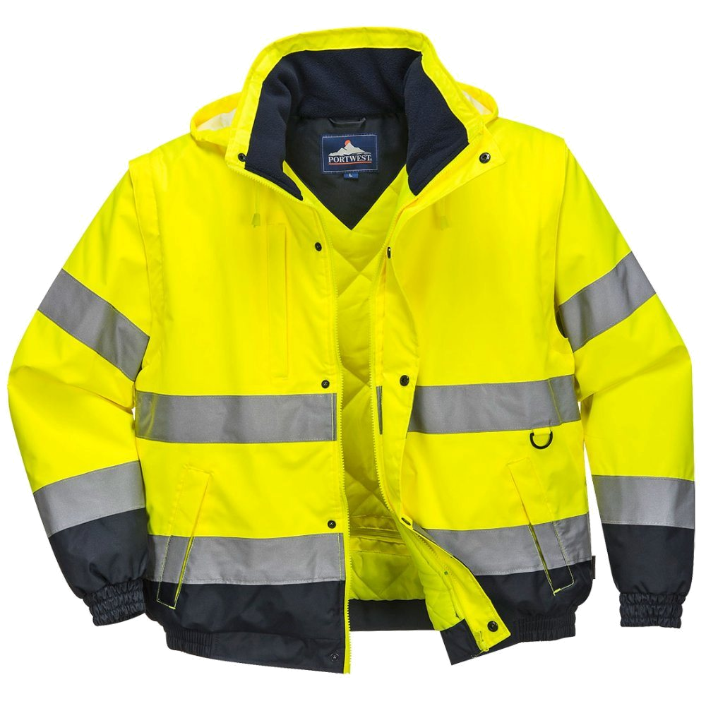 Portwest Hi-Vis 2-in-1 Bomberjack (Geel) 1