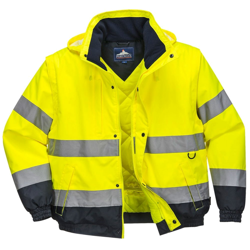 Portwest Hi-Vis 2-in-1 Bomberjack (Geel) 1