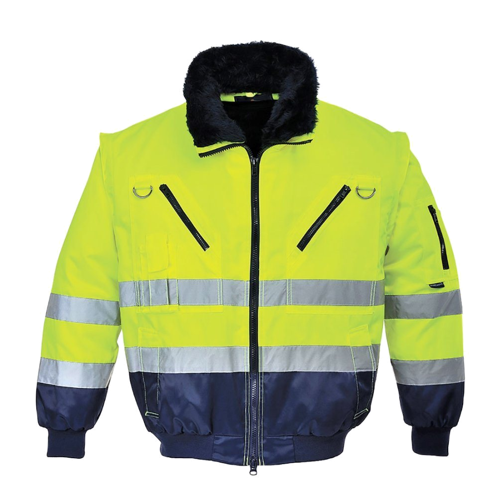 Portwest Hi-Vis 3-in-1 Pilot Jacket (Geel/Navy) 1
