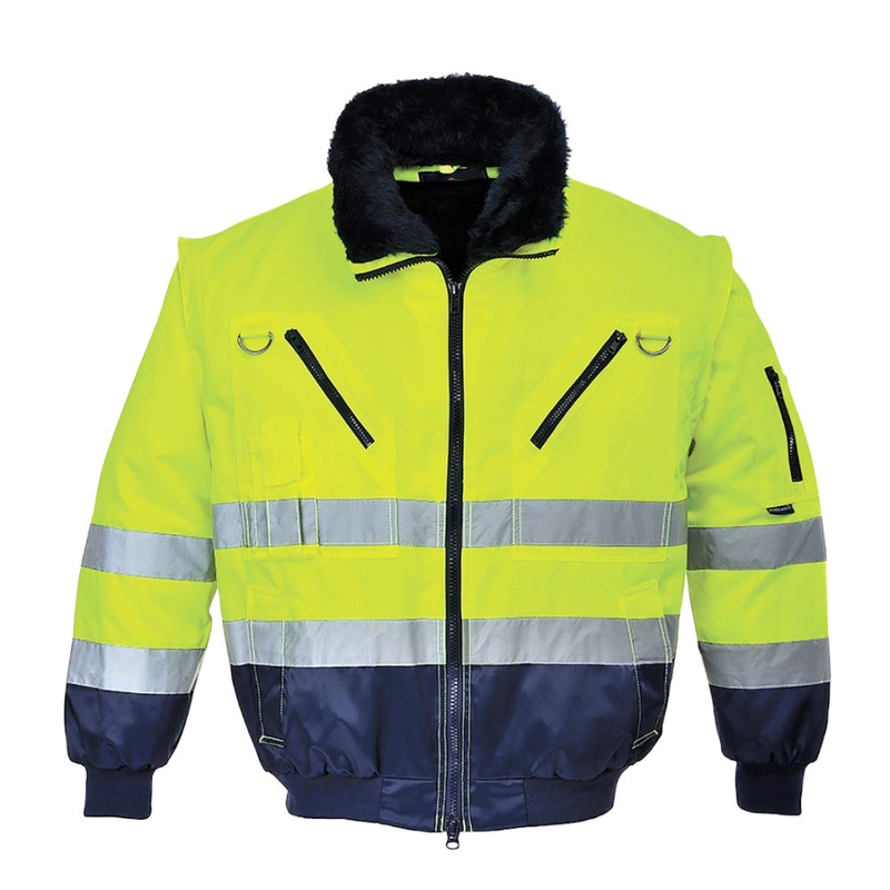 Portwest Hi-Vis 3-in-1 Pilot Jacket (Geel/Navy) 1