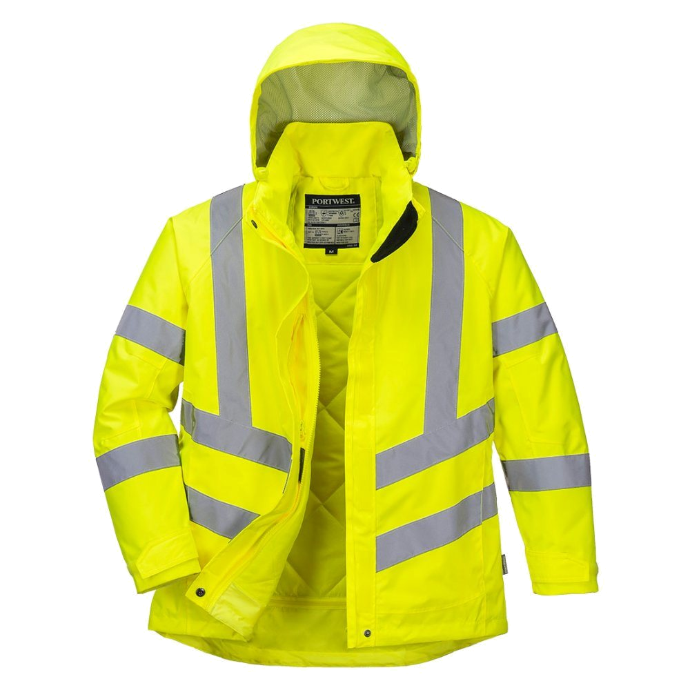 Portwest Ladies Hi-Vis Winter Jacket (Geel) 1
