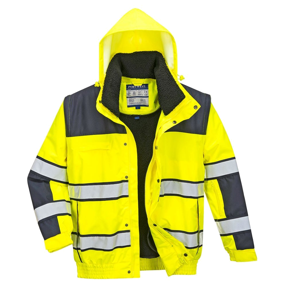Portwest Hi-Vis Classic Bomberjack (Geel/Navy) 1