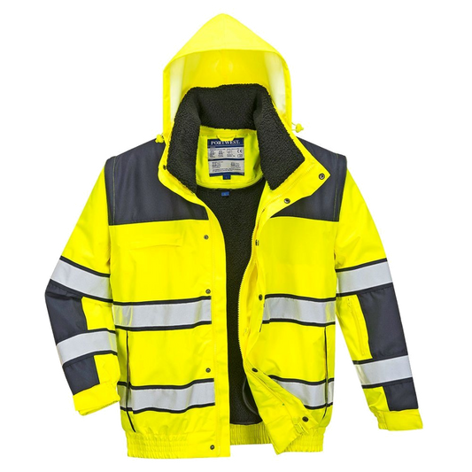 Portwest Hi-Vis Classic Bomberjack (Geel/Navy) 1