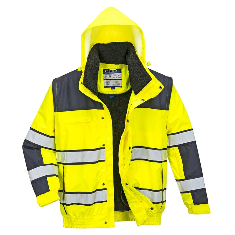 Portwest Hi-Vis Classic Bomberjack (Geel/Navy) 1
