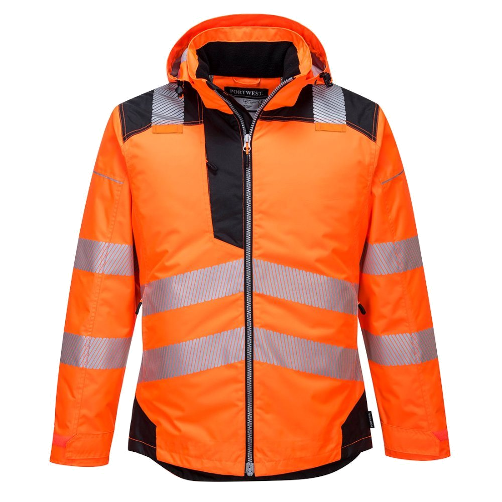 Portwest PW3 Hi-Vis Winter Jacket (Oranje/Zwart) 1