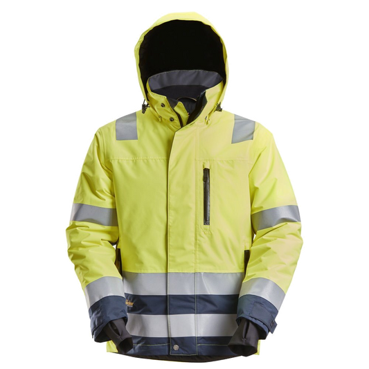 Snickers HiVis Waterproof 37.5 Jack Cl.3 (Geel/Navy) 1