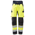 Snickers PW Isolerende Werkbroek HiVis CL.2 (Geel/Navy) 1