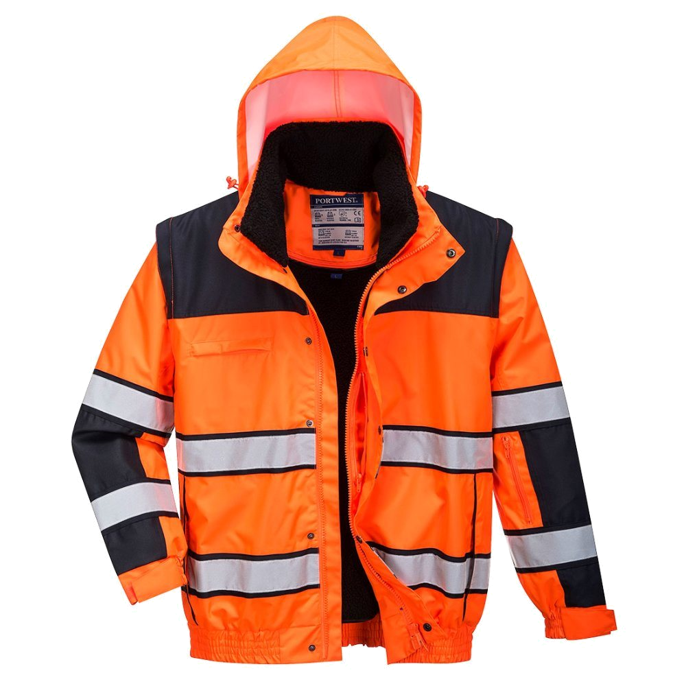 Portwest Hi-Vis Classic Bomberjack (Oranje/Zwart) 1