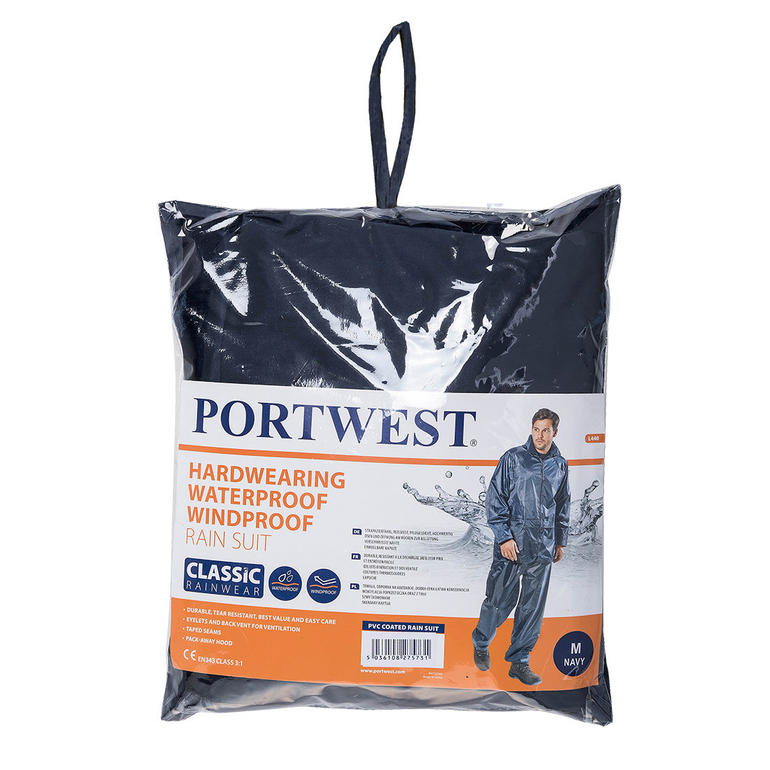 Portwest PVC Coated Rain Suit (Navy)
