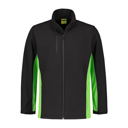ls-jas-softshell-werkkleding-zwart-lime