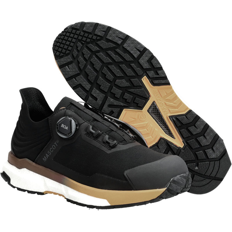 Mascot Footwear Customized Werksneakers Overneus BOA-Fit S1PS ESD F1601 (Zwart/Donkerzand)