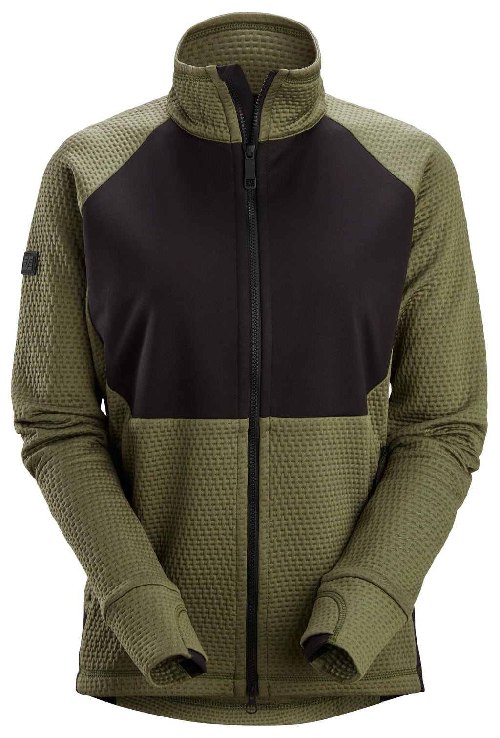 Snickers Flexiwork Womens Midlayer Jacket (KhakiGroen/Zwart)