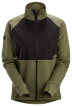 Snickers Flexiwork Womens Midlayer Jacket (KhakiGroen/Zwart)