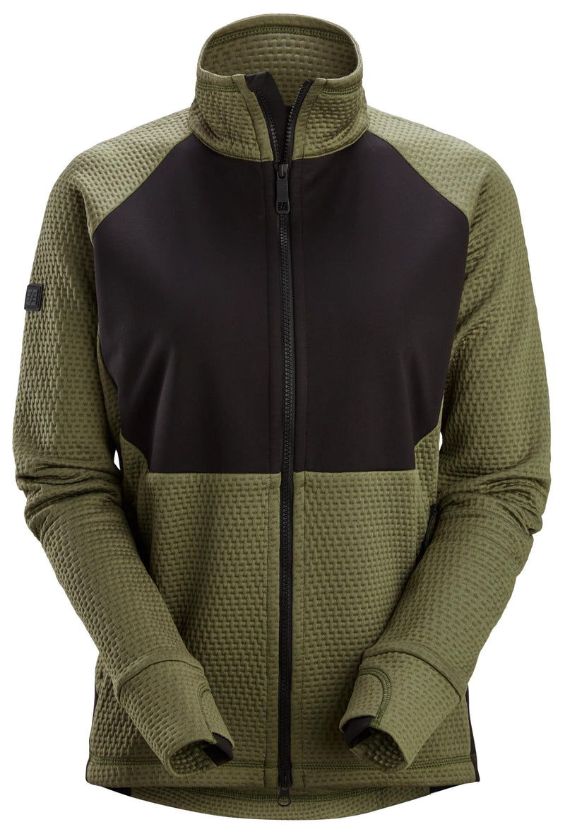 Snickers Flexiwork Womens Midlayer Jacket (KhakiGroen/Zwart)