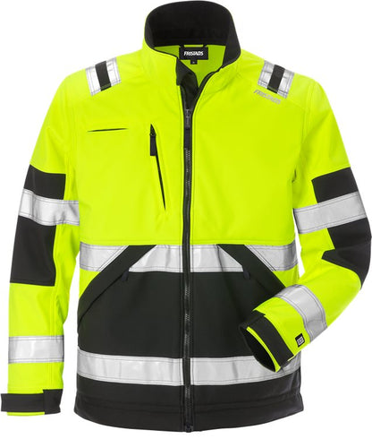 Fristads High vis softshelljack CL.2 4083 (Geel/Zwart)