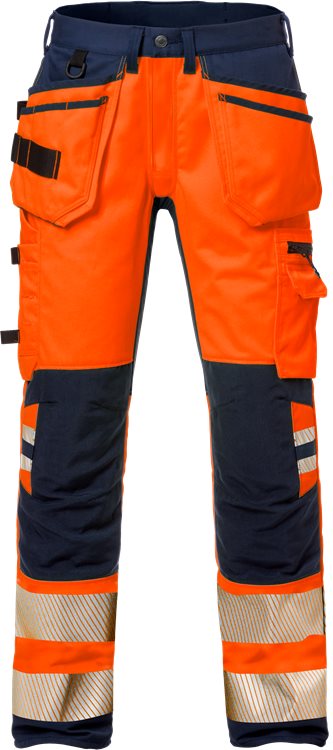 Fristads High vis werkbroek stretch CL.2 (Oranje/Navy)