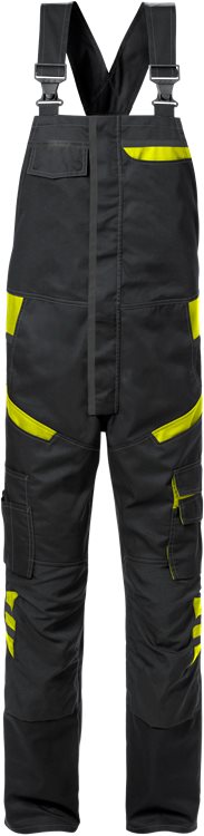 Fristads Amerikaanse overall (Zwart/High-Vis Geel)