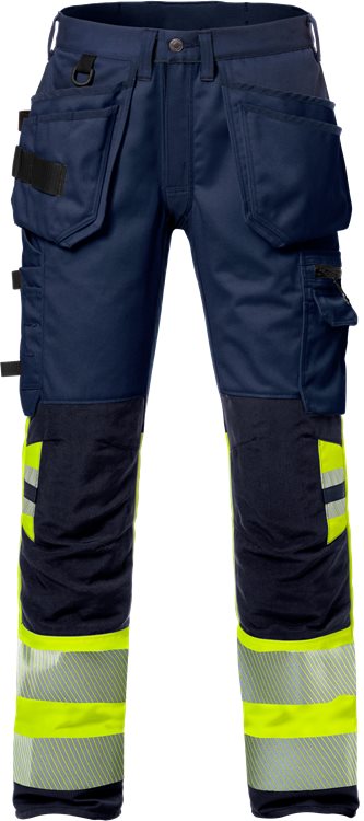 Fristads High vis werkbroek stretch CL.1 (Geel/Navy)