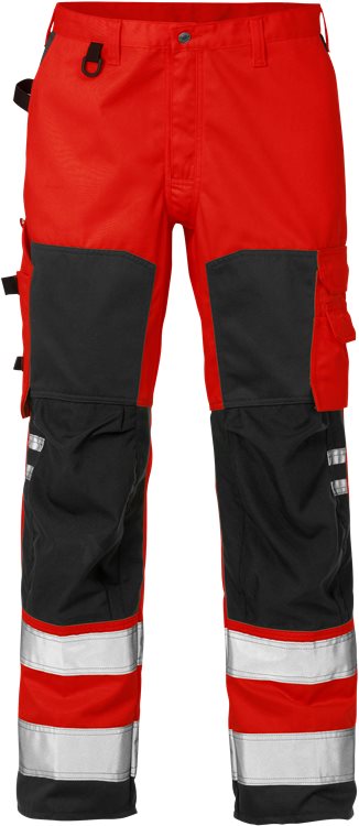 Fristads High vis broek CL.2 2026 PLU (Rood/Zwart)