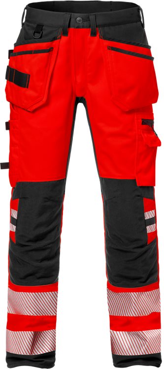 Fristads High vis werkbroek stretch CL.2 (Rood/Zwart)