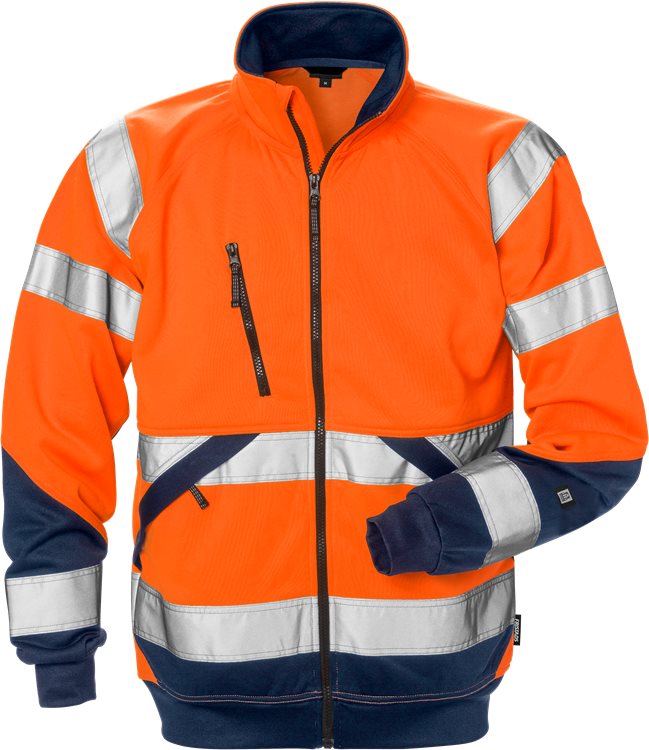 Fristads High vis sweatjack CL.3 7426 SHV (Oranje/Navy)