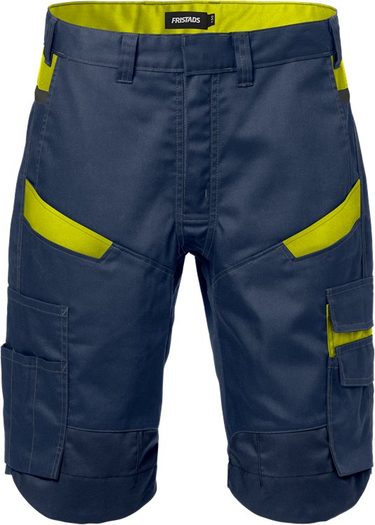 Fristads Korte broek 2562 STFP (Navy/Geel)