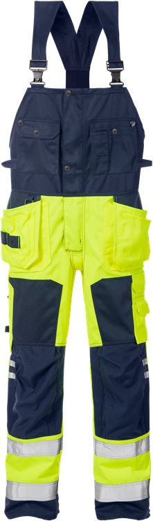 Fristads High vis Amerikaanse overall (Geel/Navy)