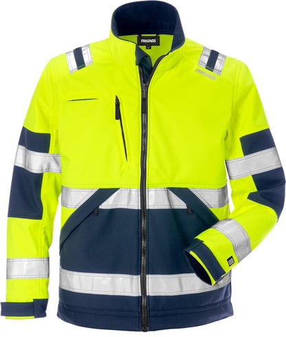 Fristads High vis softshelljack CL.2 4083 (Geel/Navy)