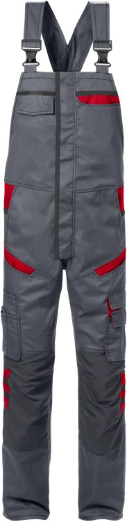 Fristads Amerikaanse overall (Grijs/Rood)