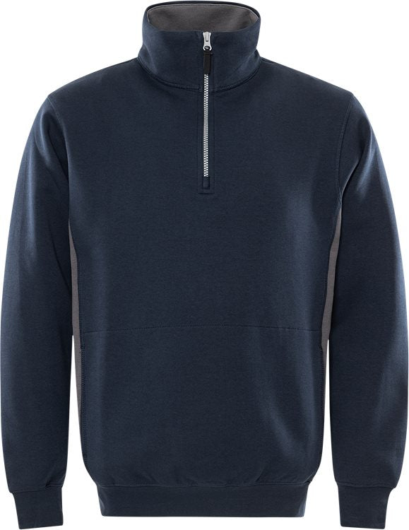 Fristads Acode sweatshirt korte rits (Navy/Grijs)