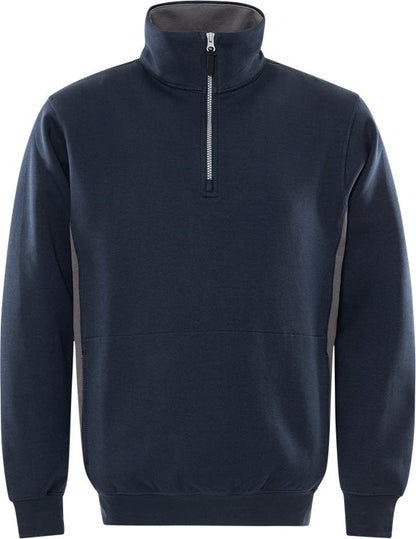 Fristads Acode sweatshirt korte rits (Navy/Grijs)