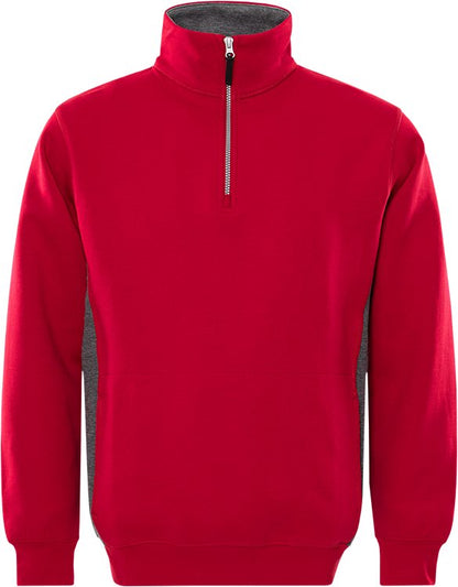 Fristads Acode sweatshirt korte rits (Rood)
