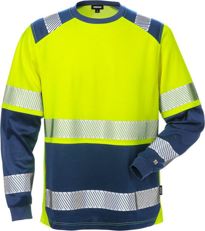 Fristads High vis T-shirt lange mouwen (Geel/Navy)