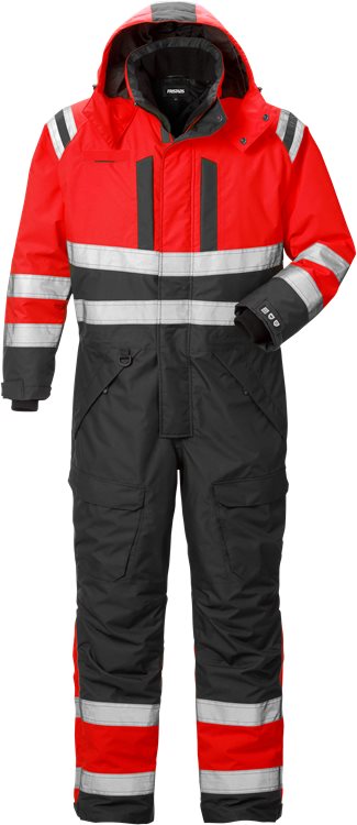 Fristads High vis Airtech winteroverall (Rood/Zwart)