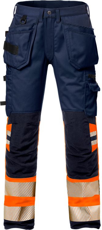 Fristads High vis werkbroek stretch CL.1 (Oranje/Navy)