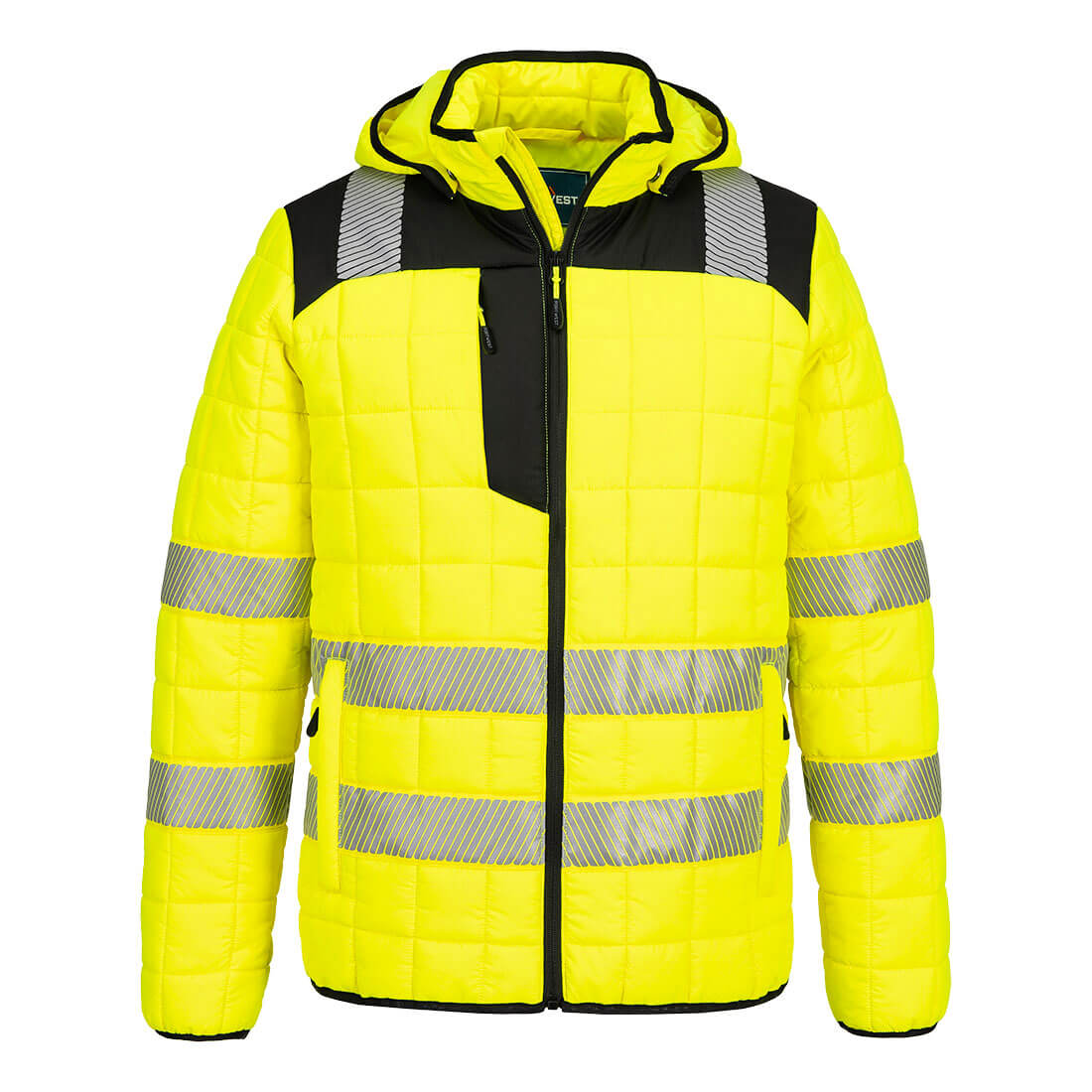 Portwest PW3 Hi-Vis Square Baffle Jacket (Geel/Zwart)